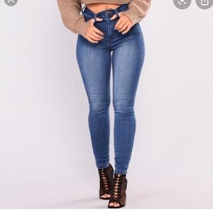 High waisted Medium Wash Fashion Nova Jeans